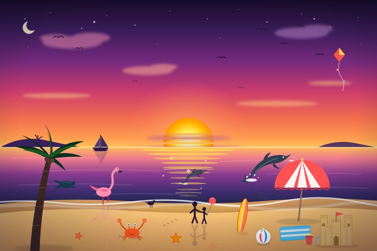 Kimi K3: Beach SVG benchmark